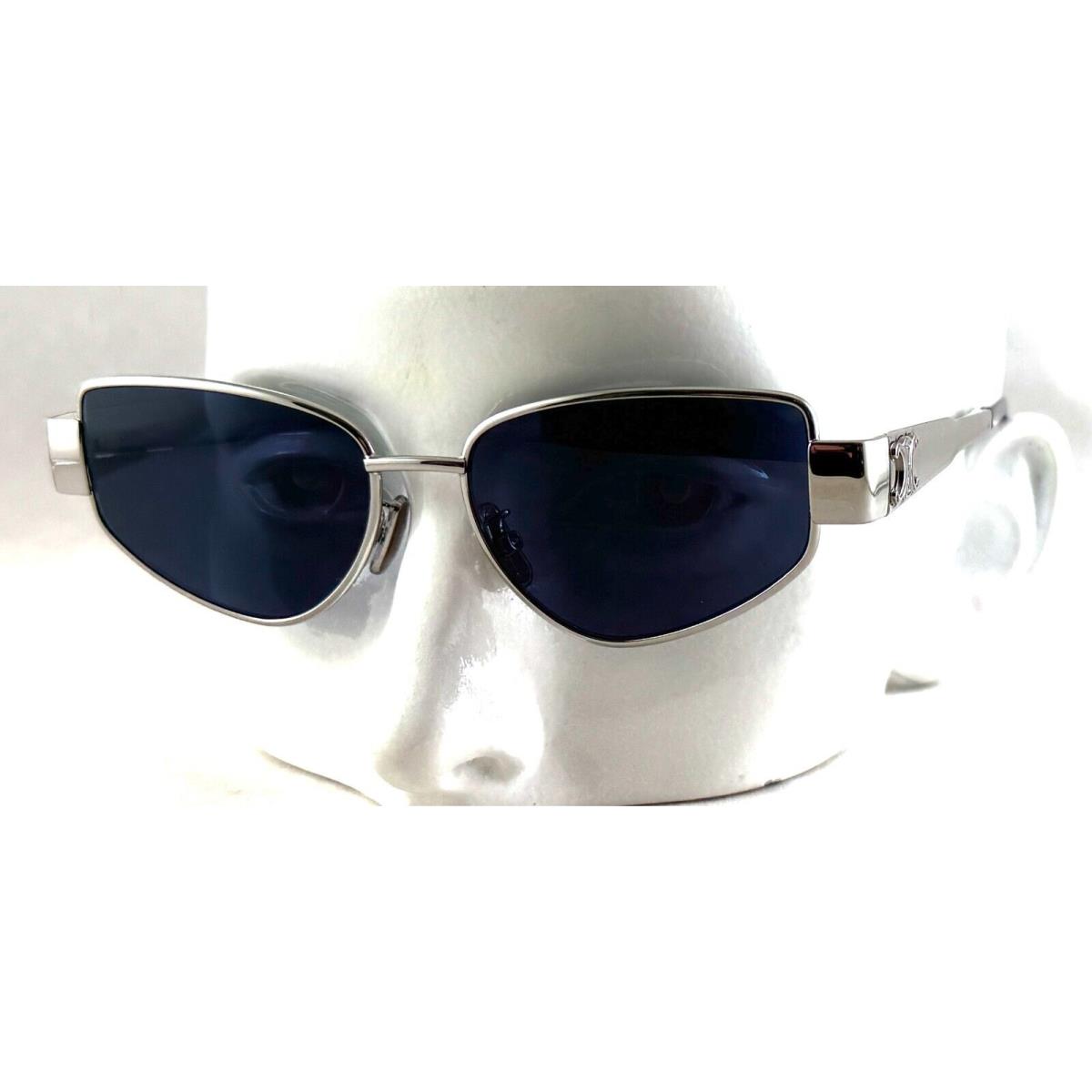 Celine Paris CL40293U CL 40293U Silver 16V Bleu Lens 55-16-140 Sunglasses