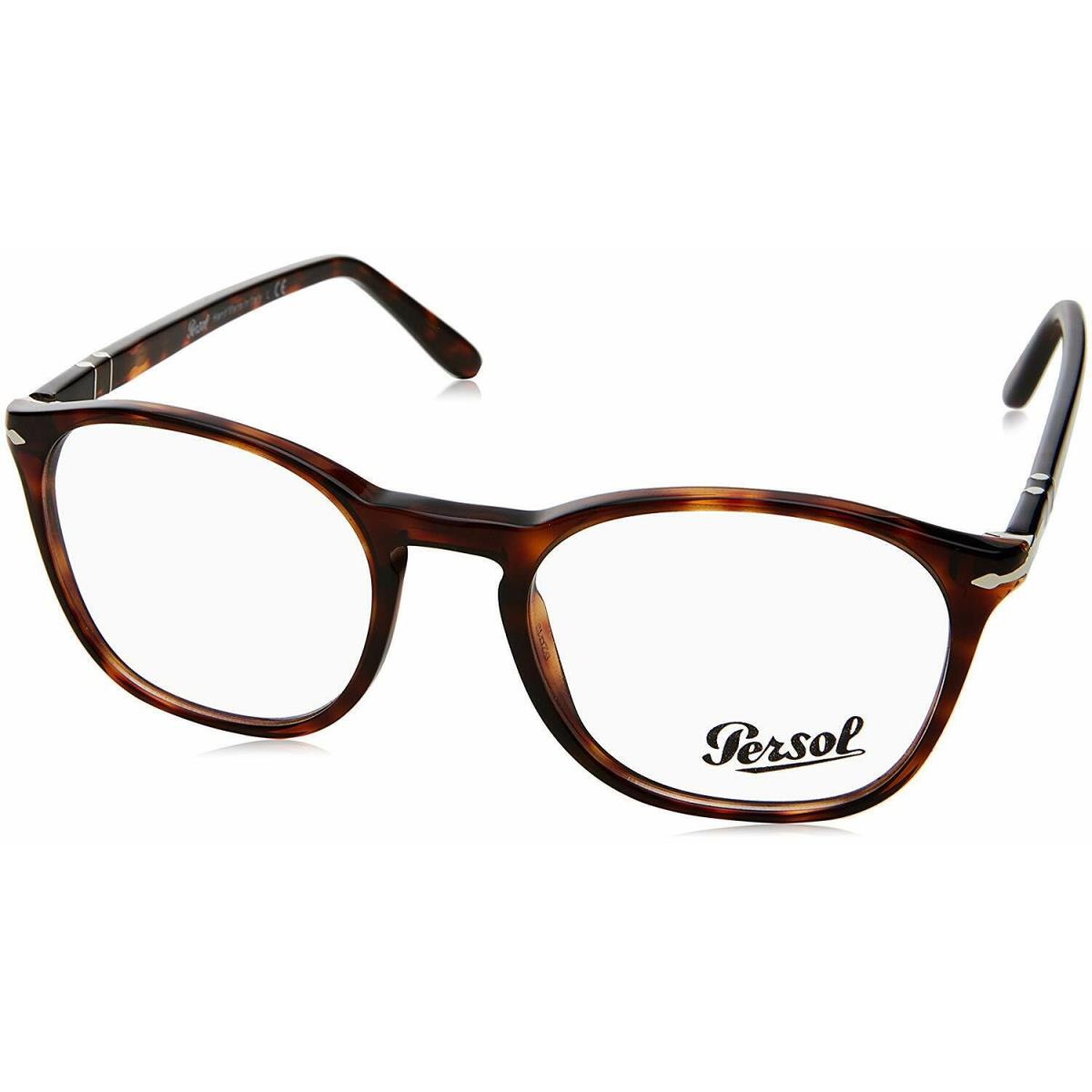Persol Square Eyeglasses PO3007V 24 50mm Havana / Demo Lens - Havana Frame