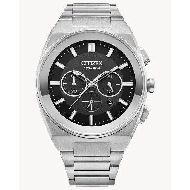 Citizen Mens Eco-drive Chronograph Silver Stainless Steel Watch CA4580-50E