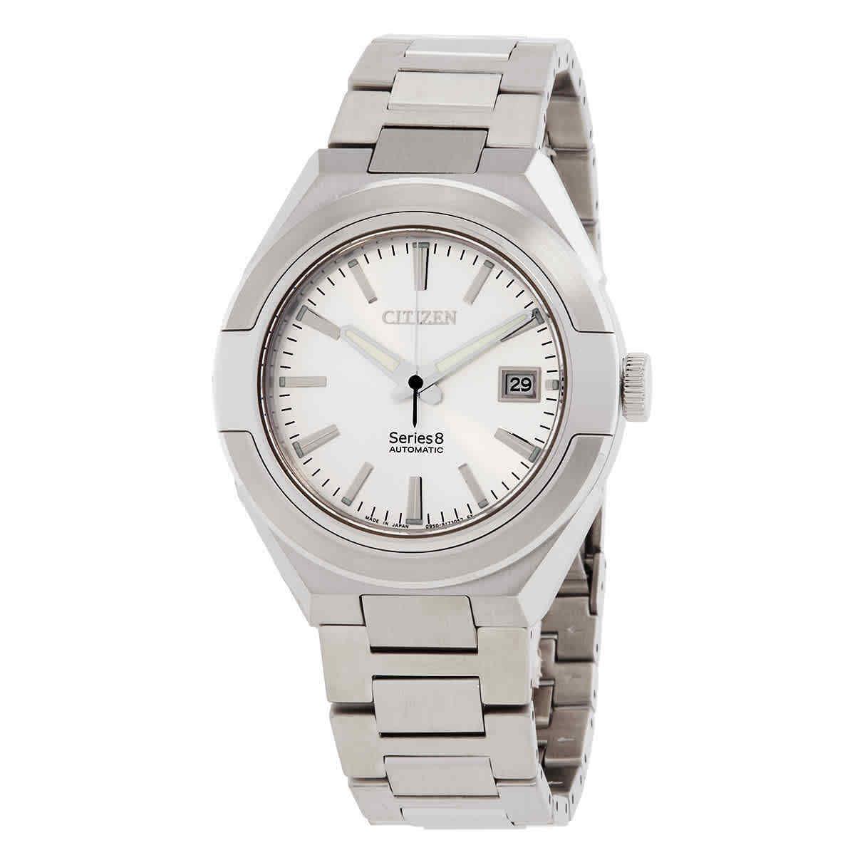 Citizen Series 8 Automatic Silver Dial Men`s Watch NA1000-88A - Dial: Silver, Band: Silver-tone, Bezel: Silver-tone