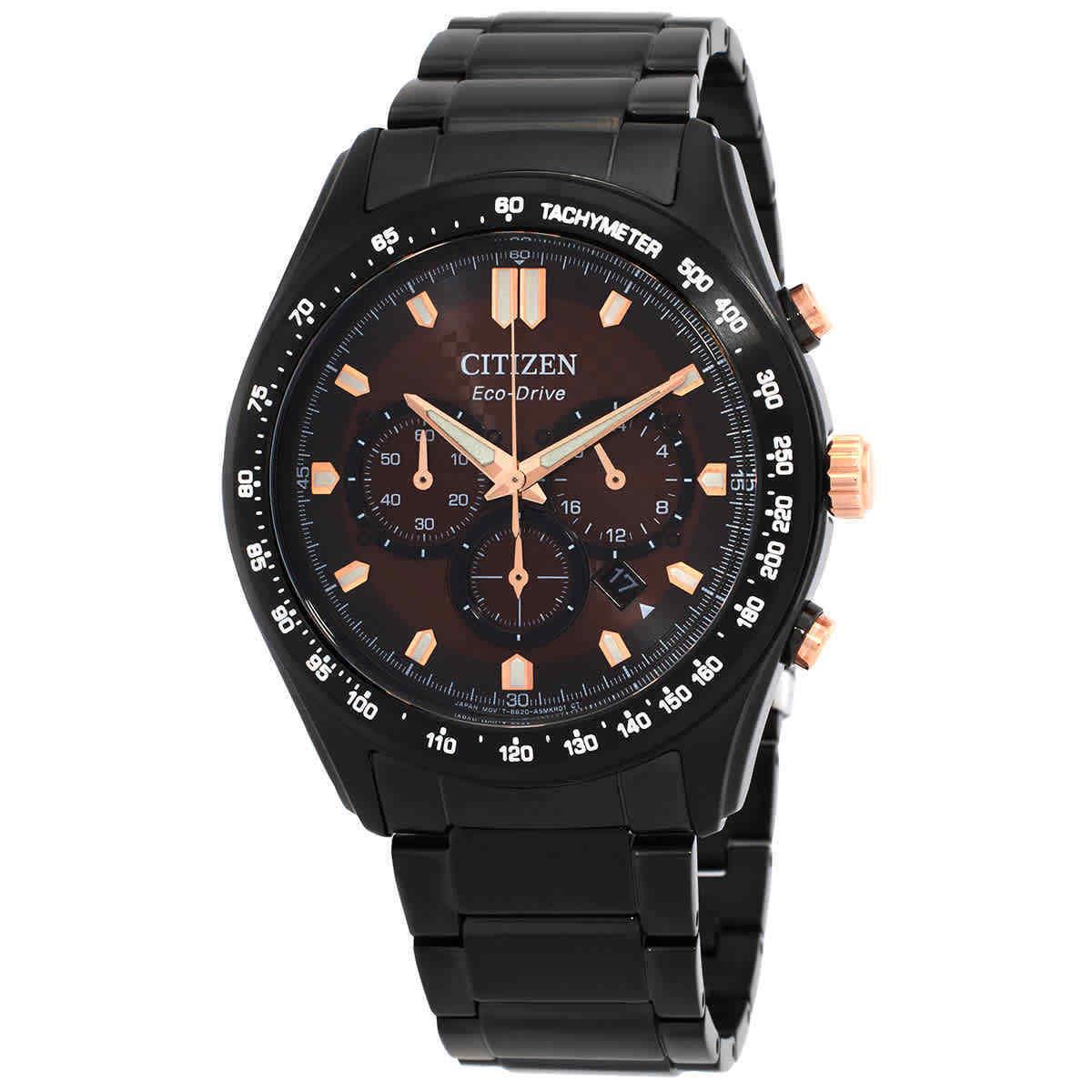 Citizen Chronograph Eco-drive Brown Dial Men`s Watch CA4534-81X