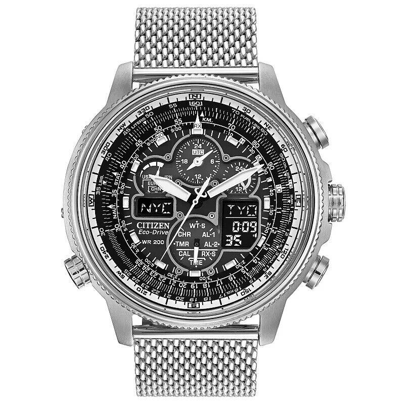Citizen JY8030-83E Eco-drive Navihawk A-t Perpetual Chronograph Men`s Watch