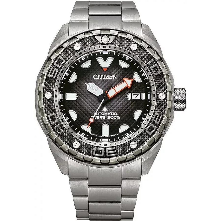 Citizen NB6004-83E Promaster Automatic Super Titanium Diver`s Men`s Watch w/ Box - Dial: Black, Grey, Band: Silver, Bezel: Black, Silver