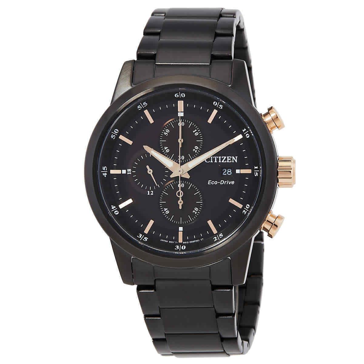 Citizen Chronograph Eco-drive Black Dial Men`s Watch CA0746-85E