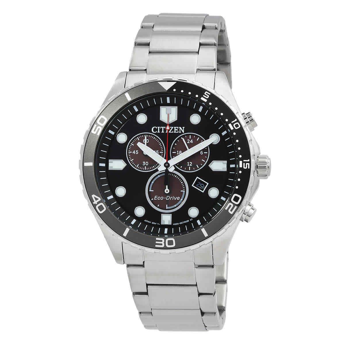 Citizen Chrono Sporty-aqua Chronograph Black Dial Men`s Watch AT2568-82E