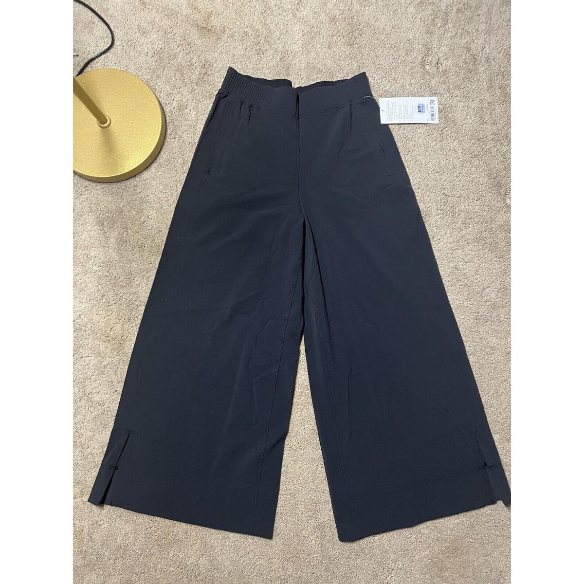 Lululemon Women`s Size L Stretch Woven Wide-leg High-rise Pant Black