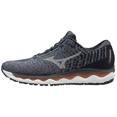 Mizuno Men`s Wave Sky Waveknit 3 Running Shoe - FLINTSTONE-VAPOR BLUE