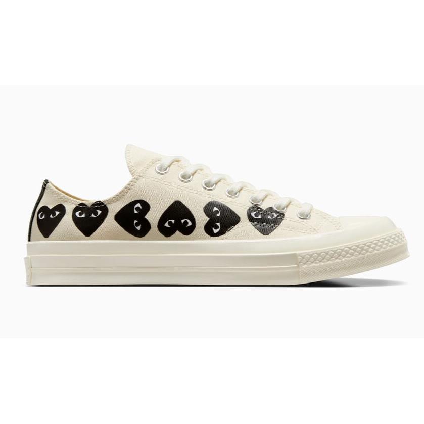 Mens Converse X Play Comme Des Gar Ons Milk Black Egret Canvas Shoes