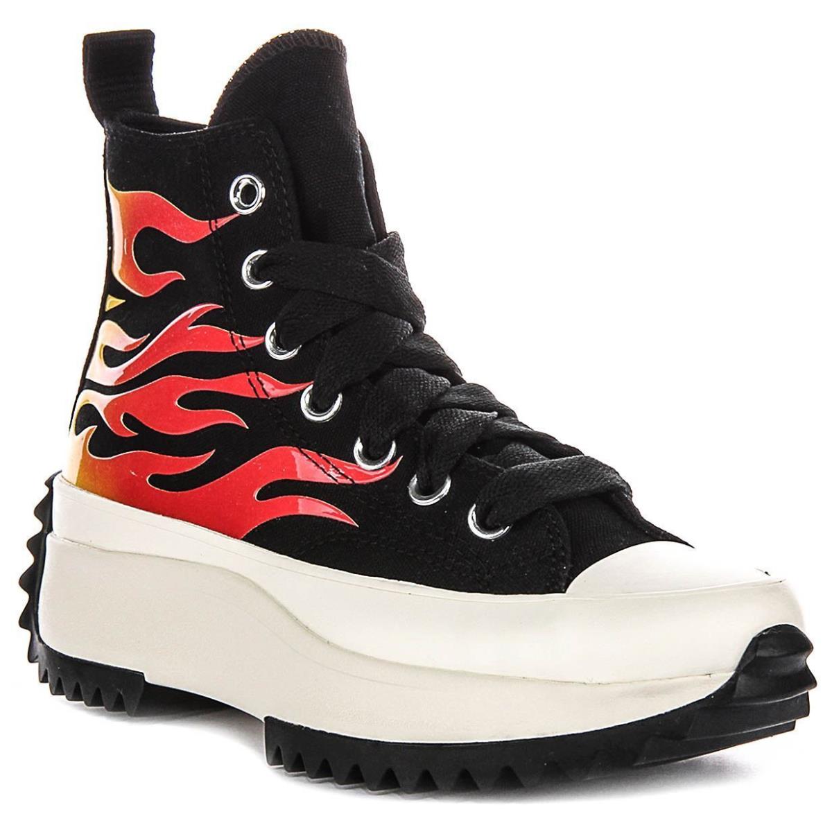 Converse A08766C Run Star Hike Hi Flame Skates Black Red US 7 - 11.5