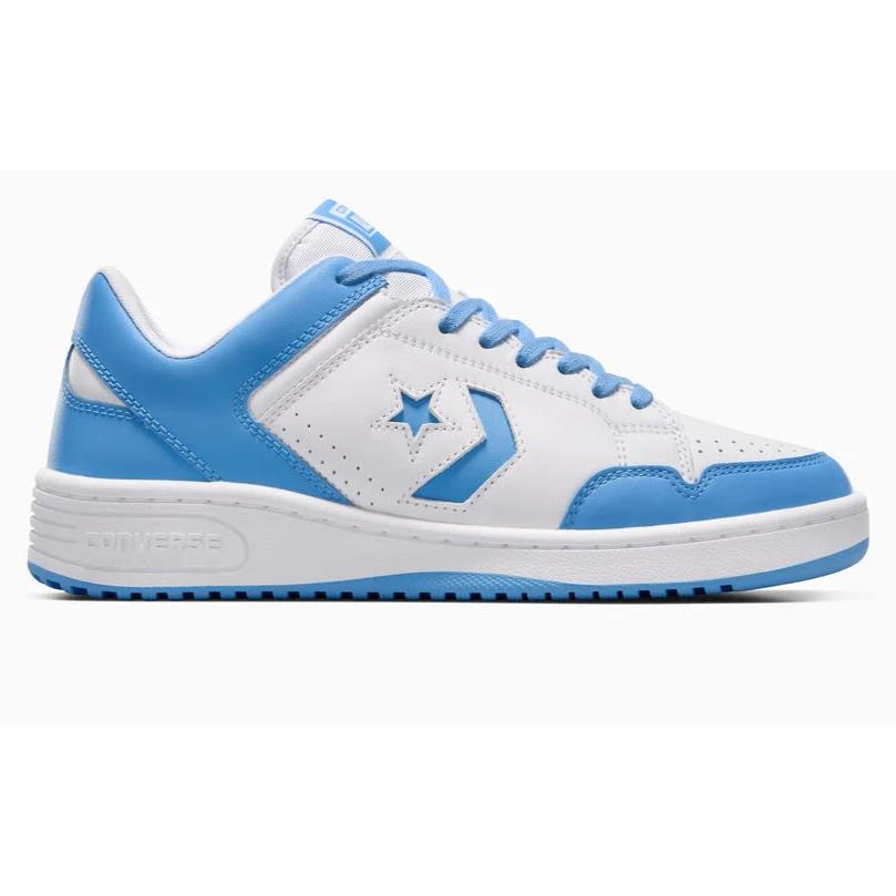 Mens Converse Weapon White Lt. Blue Leather Shoes - Blue