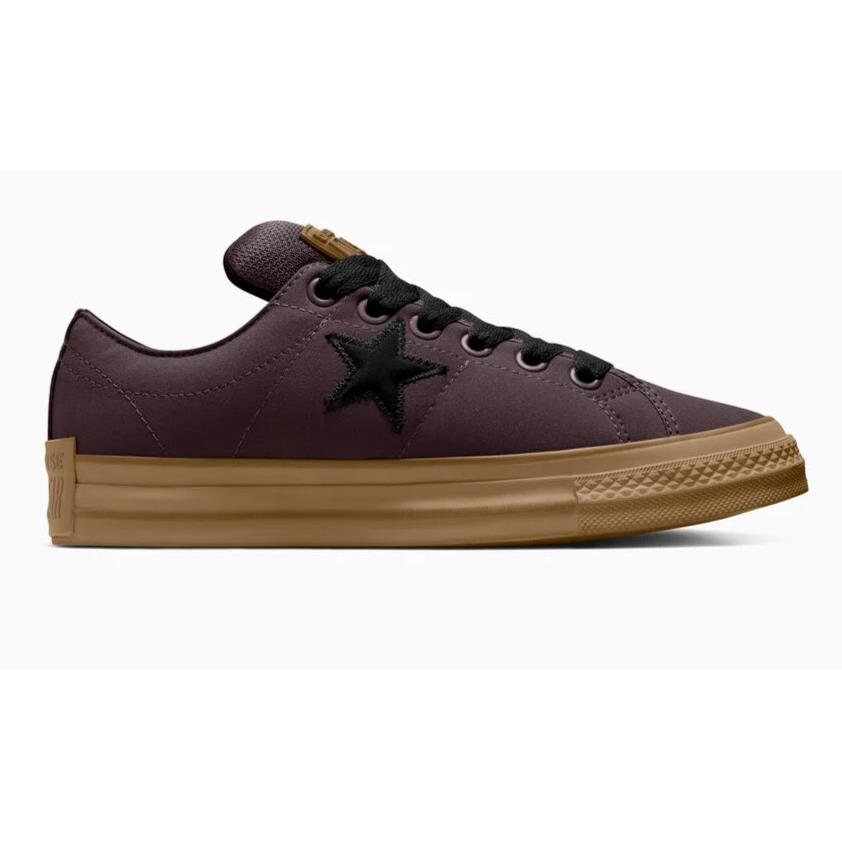 Mens Converse One Star Puff Bloodstone Black Gum Canvas Shoes