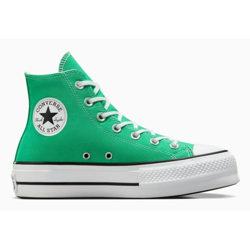 Womens Converse Chuck Taylor All Star Lift Platform Apex Green Canvas Shoes - Green