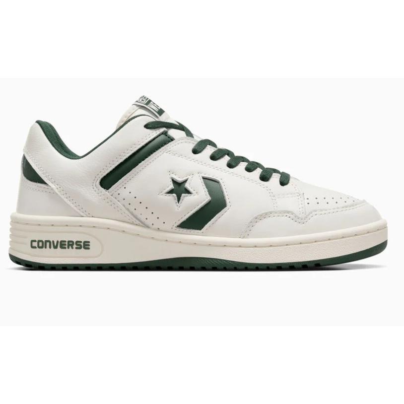 Mens Converse Weapon Green Envy Vintage White Leather Shoes