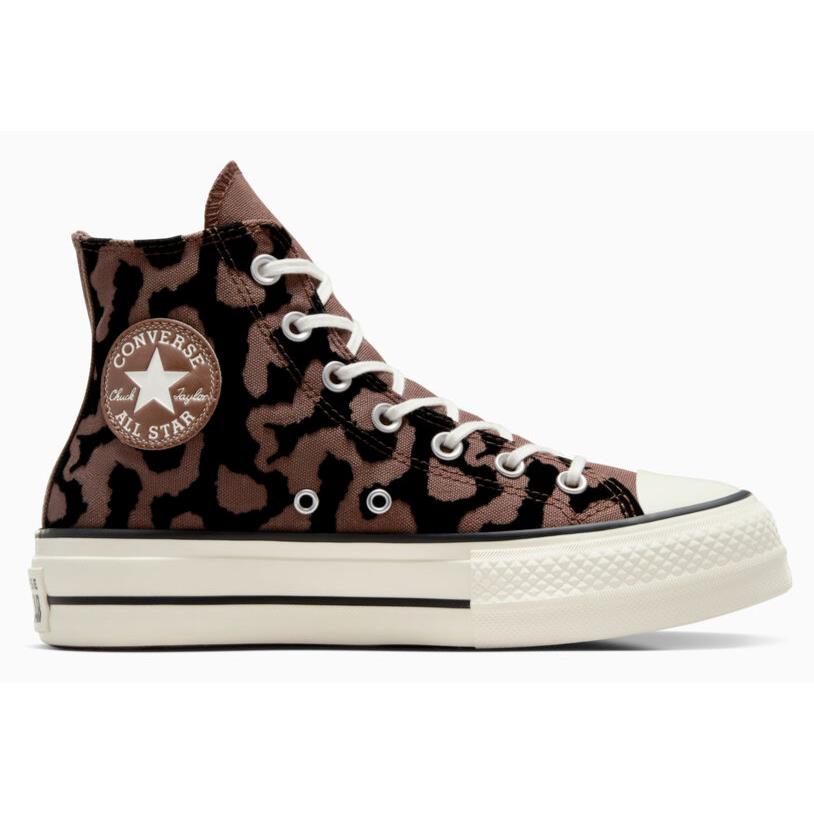 Womens Converse Chuck Taylor Star Lift Leopard Bear Nap Black Canvas Shoes