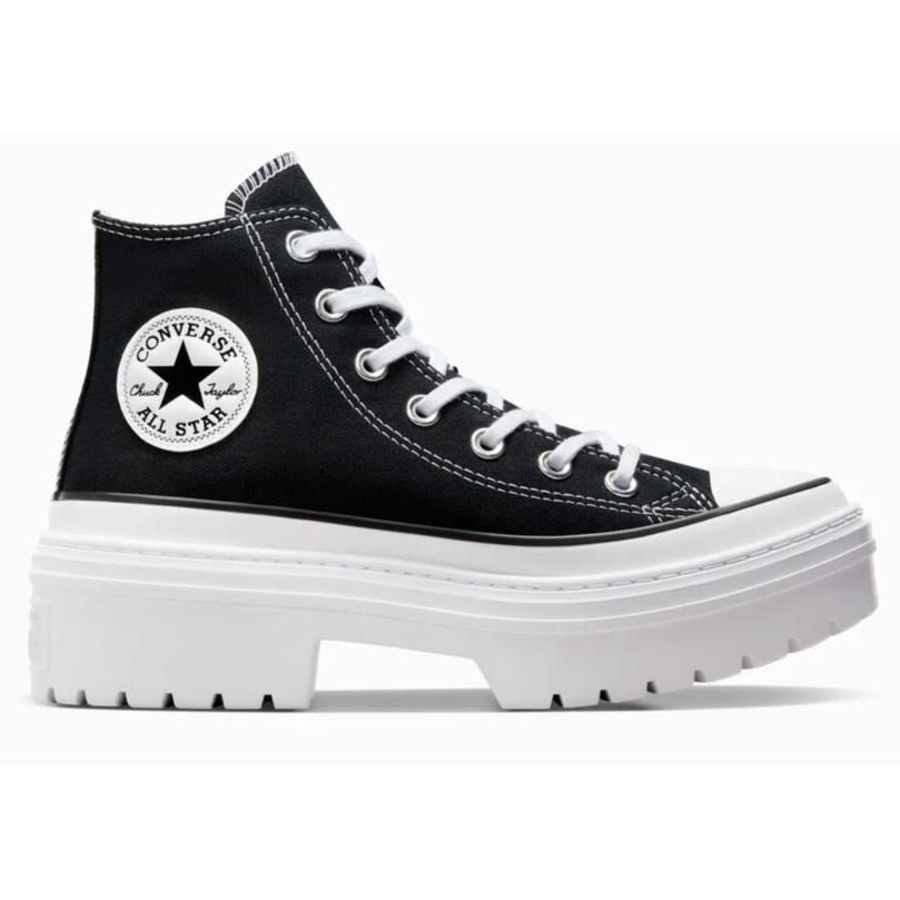 Womens Converse Chuck Taylor All Star Black White Canvas Heel Platform Shoes