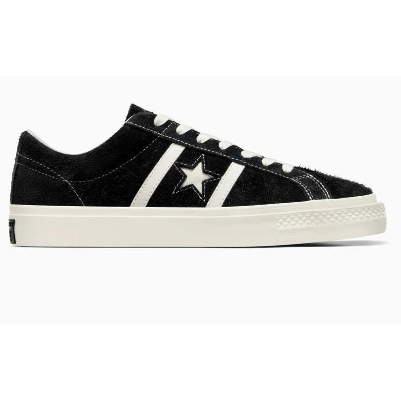 Mens Converse Cons One Star Academy Pro Black Egret Suede Shoes - Black