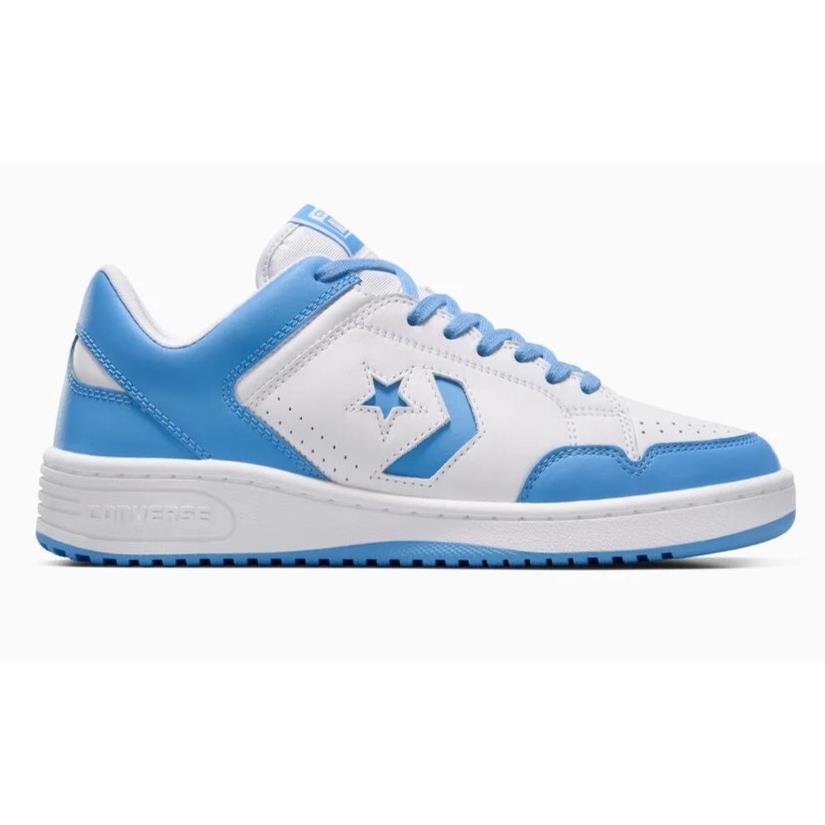 Womens Converse Weapon White Lt Blue Leather Shoes - White