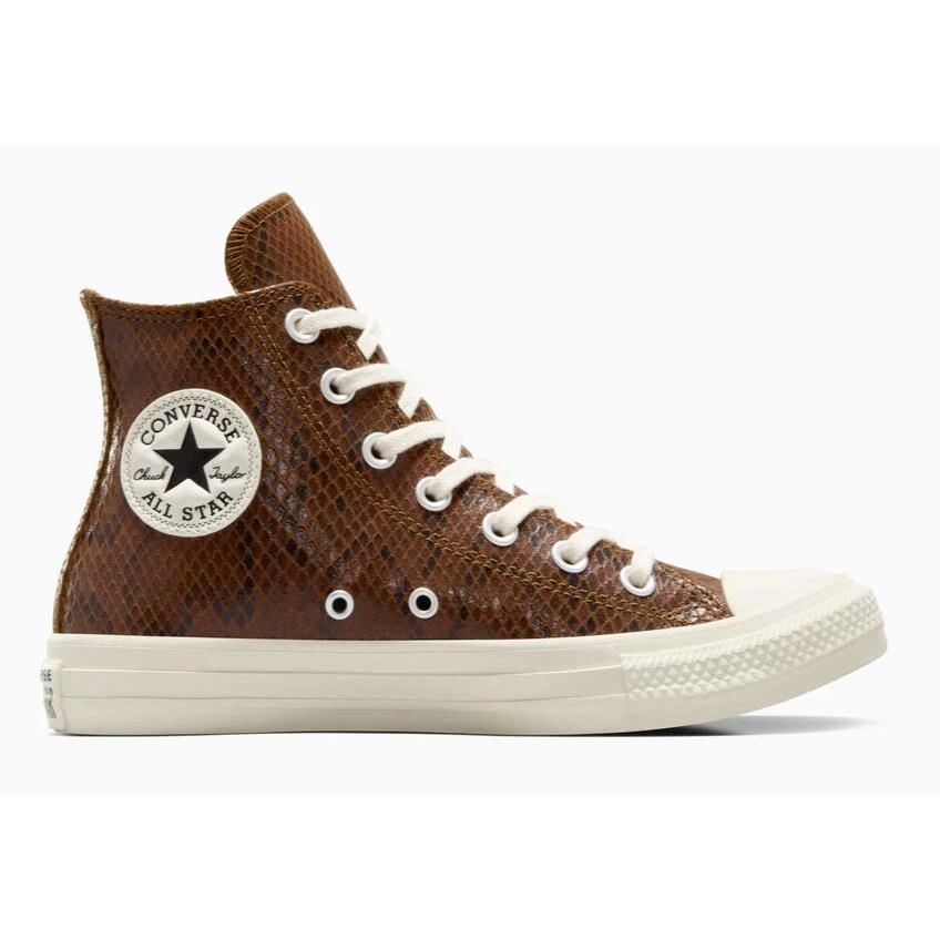 Womens Converse Chuck Taylor Star Snakeskin Print Brown Black Leather Shoes