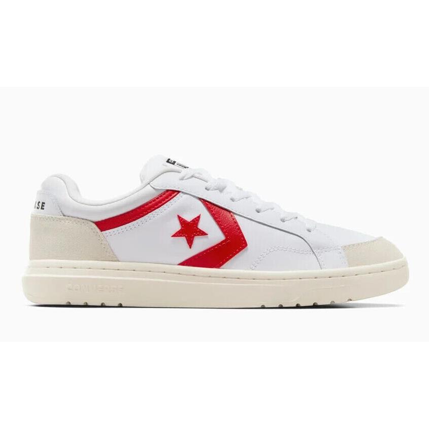 Mens Converse Pro Blaze Classic Retro `90S White Red Leather Shoes - White