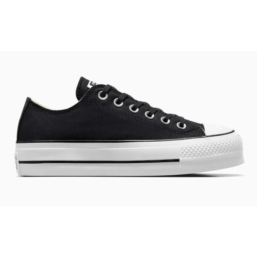 Womens Converse Chuck Taylor All Star Lift Platform Black Canvas Shoes - Black