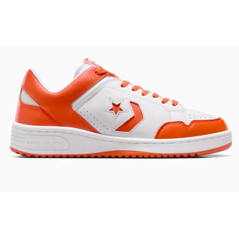 Womens Converse Weapon White Orange Leather Shoes