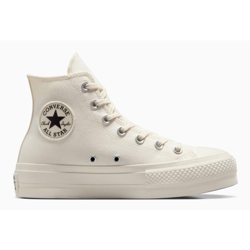 Womens Converse Chuck Taylor All Star Lift Pearls Egret Black Canvas Shoes