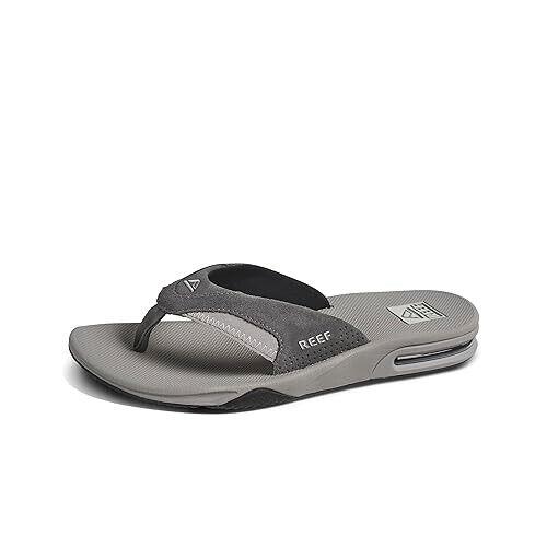 Reef Mens Fanning Sandal Grey Suede 4 Grey Suede