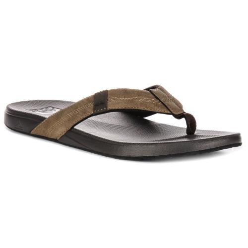 Reef Fanning Slide Single Adjustable Strap 3D Logo Mens Sandal Brown US 10