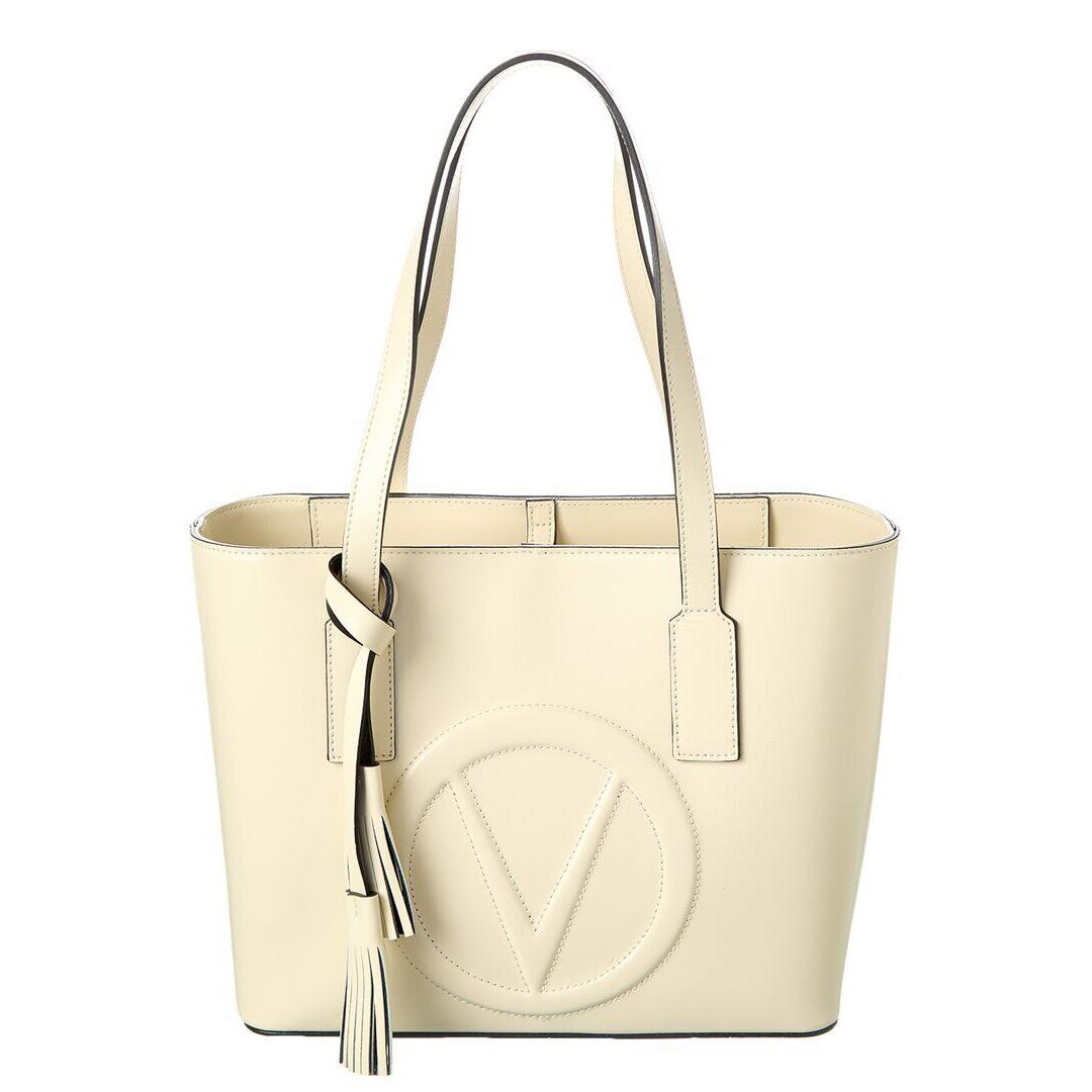 Valentino By Mario Valentino Prince Broderie Leather Tote Women`s White