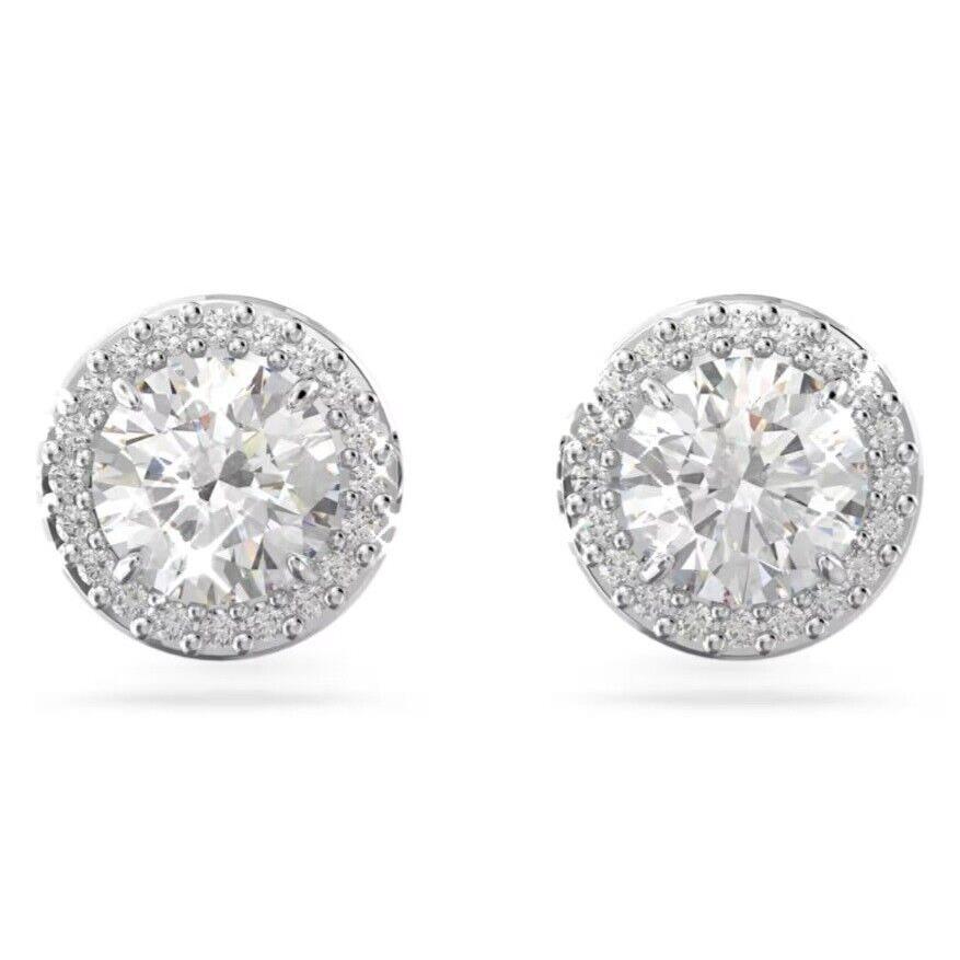 Crystals By Swarovski Silver-plated 3 Carat T.w Halo Stud Earrings