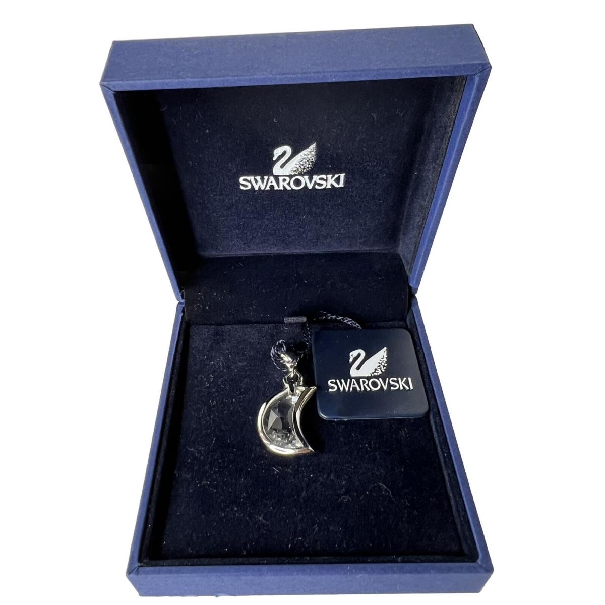 Swarovski Crescent Moon Crystal Charm Pendant No Chain 3/4