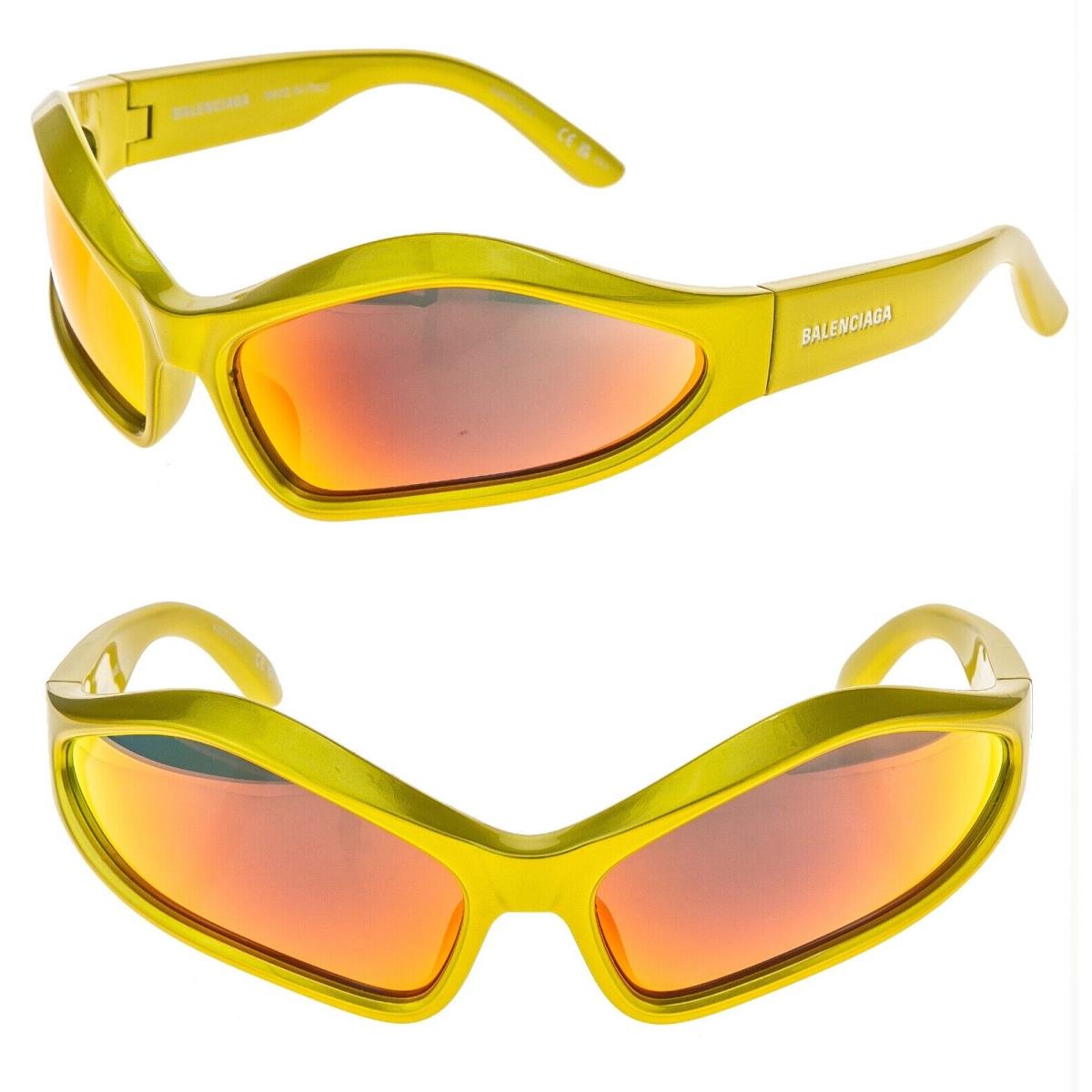 Balenciaga Fennec 0314 Yellow Red Mirror 004 Fashion Angular Sunglasses BB0314