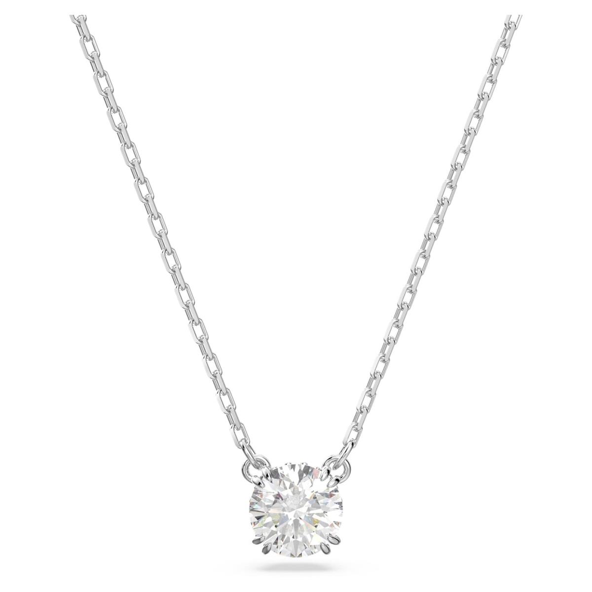 Swarovski Stilla Pendant Necklace Round Cut White Rhodium Plated 5636706