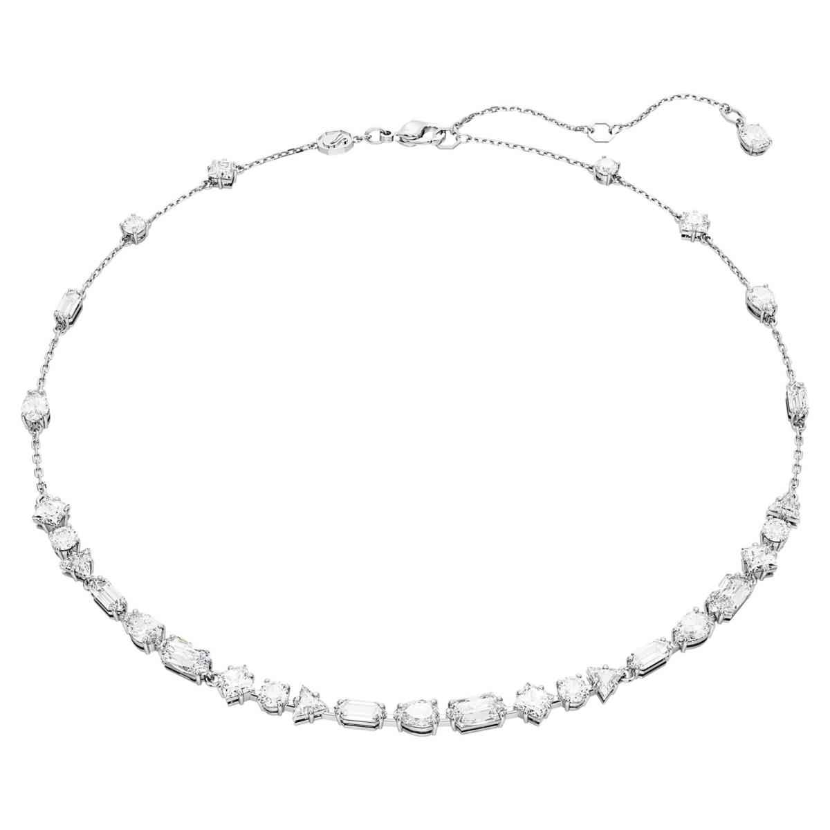 Swarovski Mesmera Necklace Mixed Cuts Scattered Design White Rhodium Plated