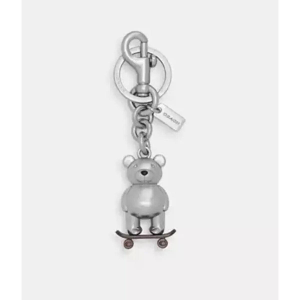 Coach Skateboard Bear Bag Charm Key Ring Fob Keychain CR435 Brushed Silver