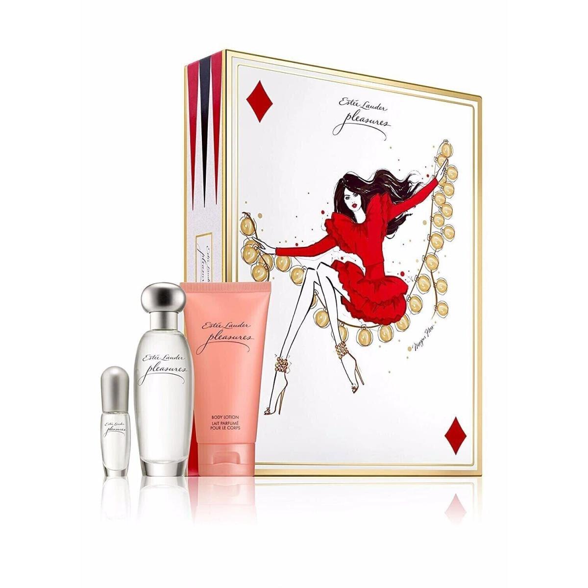 Pleasure by Estee Lauder Edp Spray For Women 1.7oz 3pc Gift Set