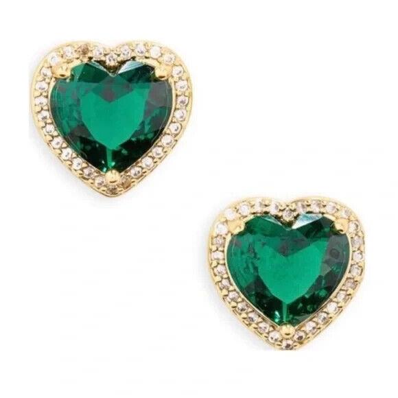 Kate Spade Emerald My Love Pav Heart Studs Earring