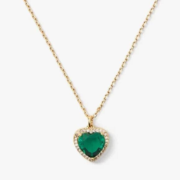 Kate Spade My Love Pav Heart Pendant in Green