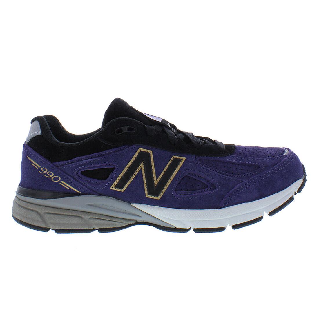 New Balance 990v4 GS Boys Shoes Size 6 Color: Purple/black/gold