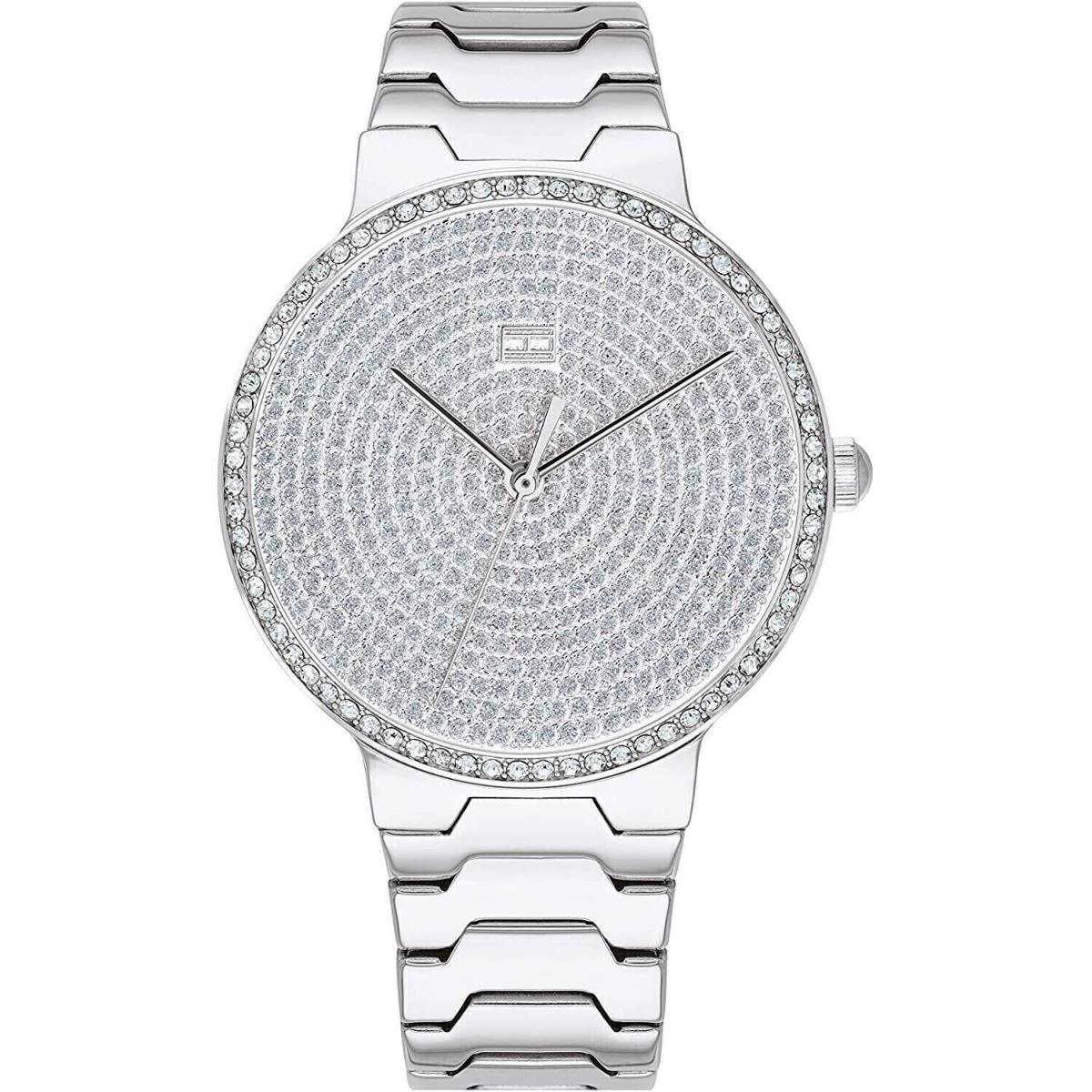 Tommy Hilfiger Avery Ladies Pave Watch 70 Swarovski Gem Stones Polished Case