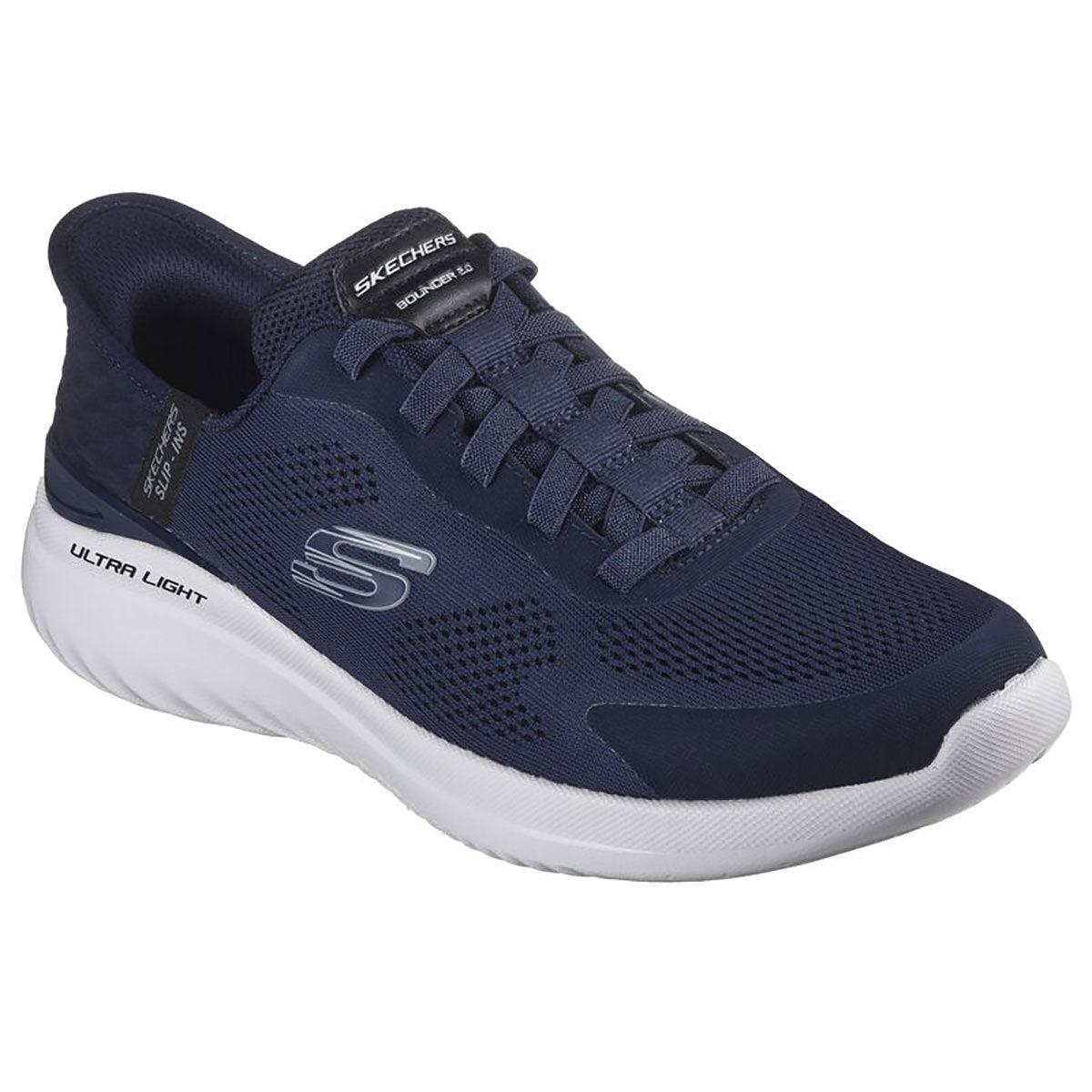 Skechers Men`s Bounder 2.0 Emerged Slip-ins Navy Low Top Sneaker Shoes Nvy