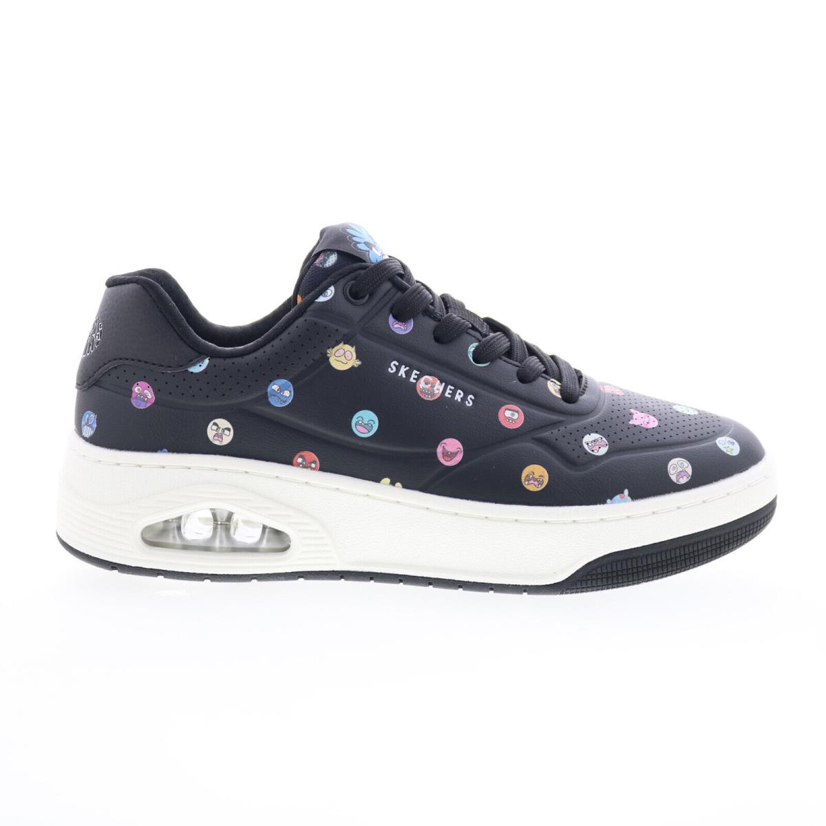 Skechers Uno Court Vexx Multi Moji Womens Black Lifestyle Sneakers Shoes