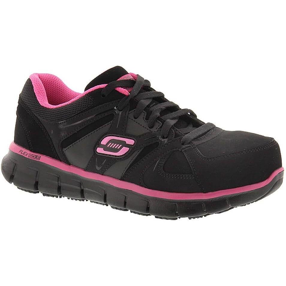 Skechers For Work Women`s Synergy Sandlot Alloy Toe Lace-up Shoe