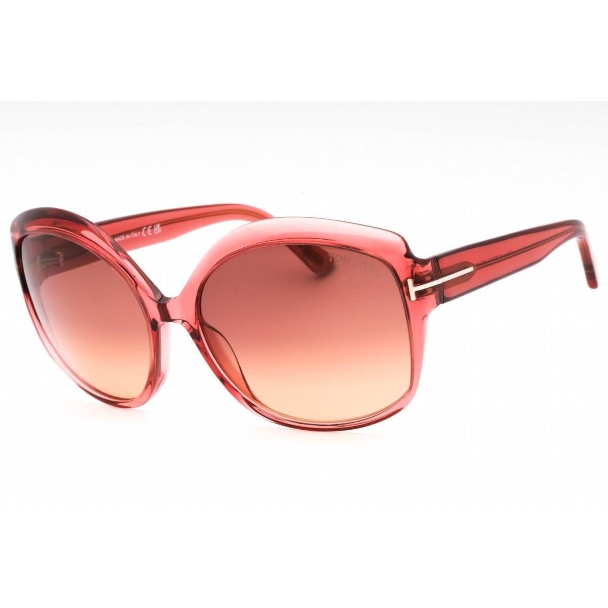 Tom Ford FT0919 72T Sunglasses Shiny Pink Frame Gradient Bordeaux Lenses 60mm