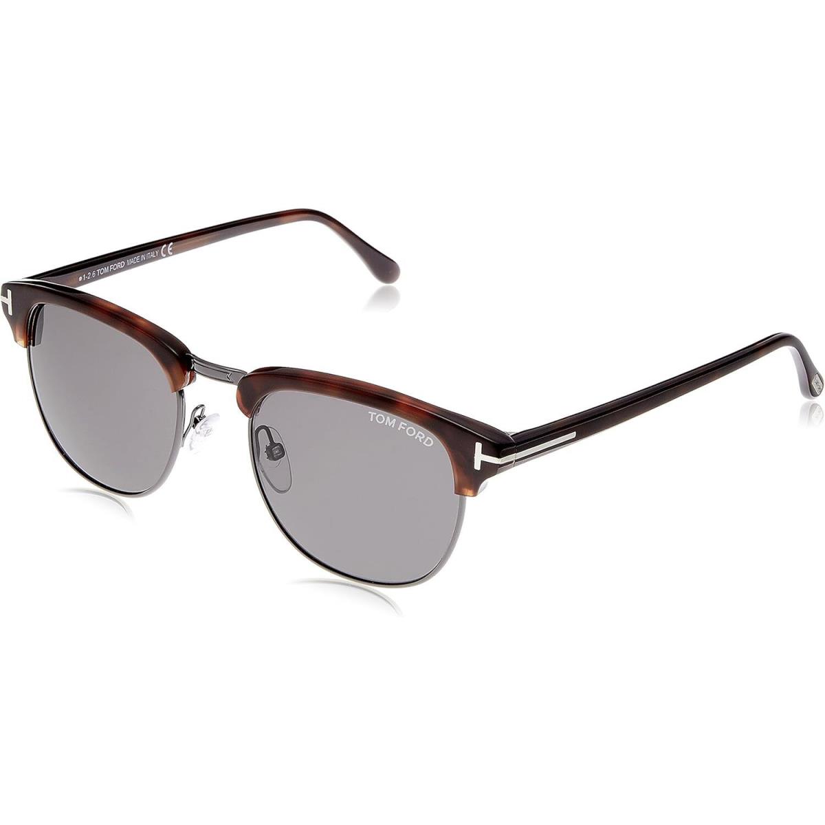 Tom Ford Henry FT0248 Sunglasses-52A Light Ruthenium/havana Gray Lens -51mm