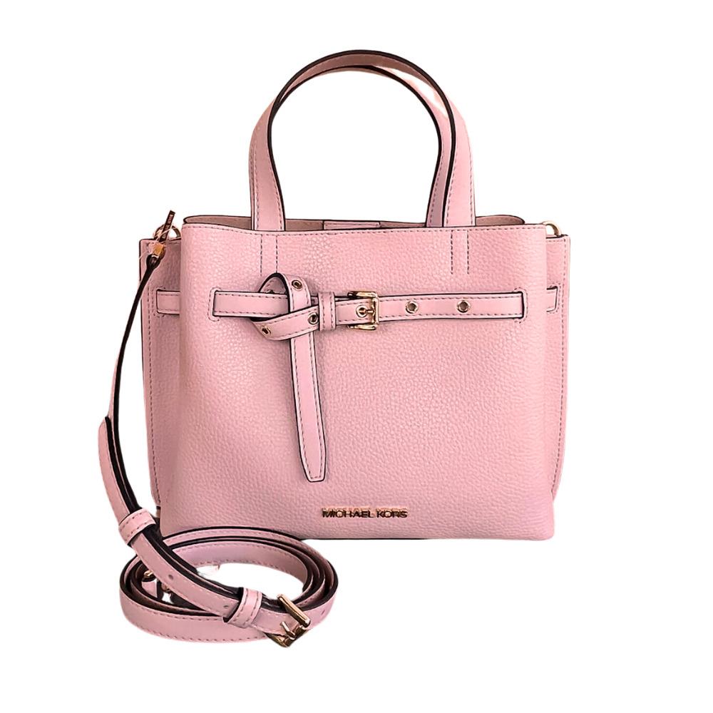 Michael Kors Emilia Small Logo Satchel Bag Powder Blush - Exterior: Powder Blush