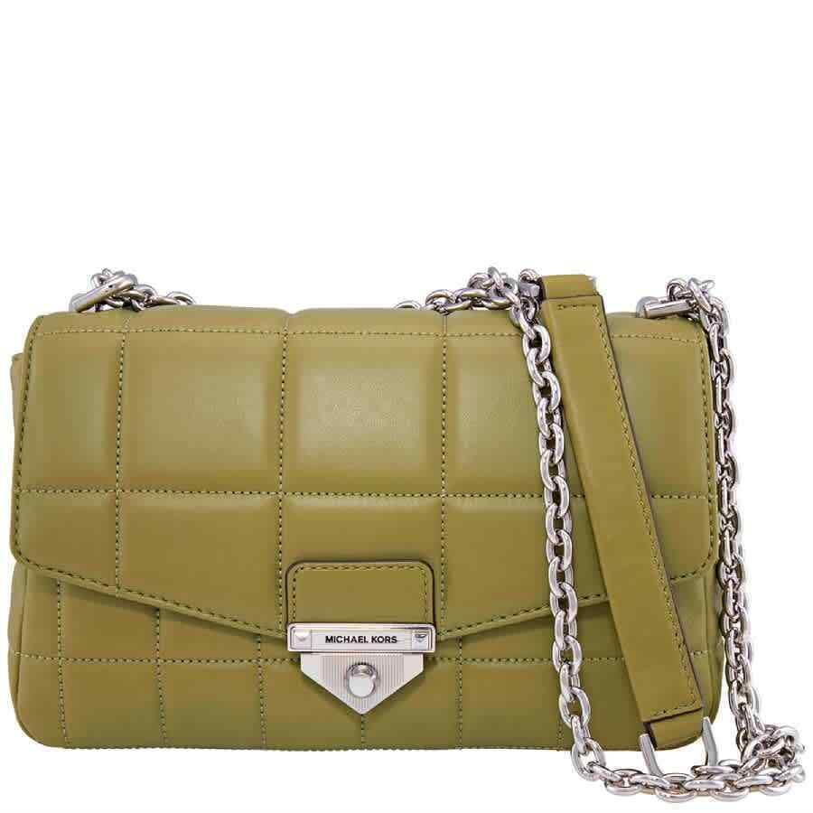 Michael Kors Ladies Soho Large Quilted Leather Shoulder Bag - Olive Green