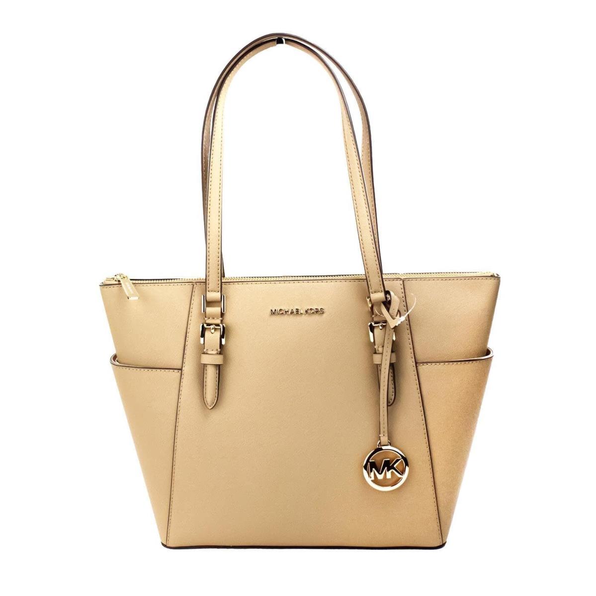 Michael Kors Charlotte Large Top Zip Tote Camel Large - Exterior: Camel