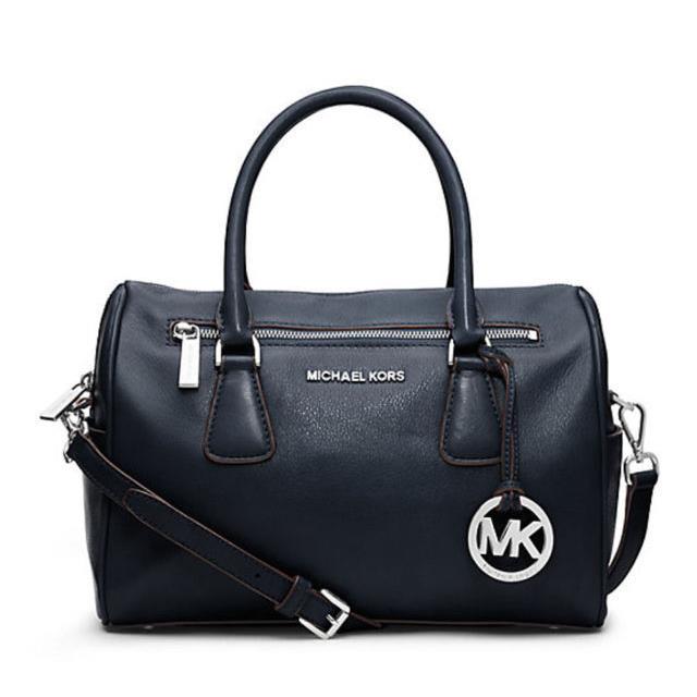 Michael Kors Sophie LG Top-zip Leather Satchel Shoulder Bag Navy 065