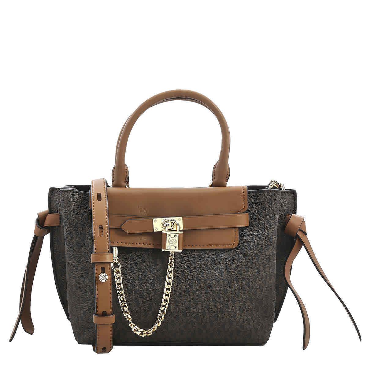 Michael Kors Signature Logo Small Hamilton Legacy Belted Satchel 30F1G9HS5B-252 - Exterior: Brn/Acorn